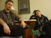 Dan and Max looking tired (on top of being blurry)