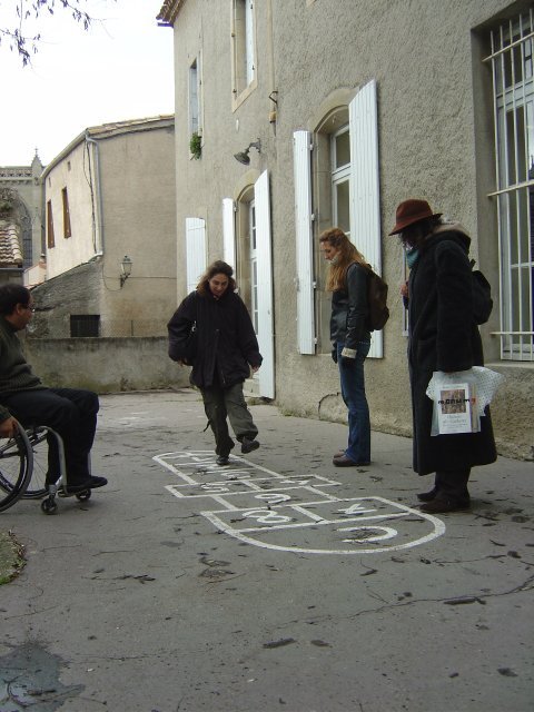 Shadi, Emma, Jessica and Karima in the school playground
