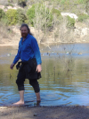 Chaals barefoot in the water