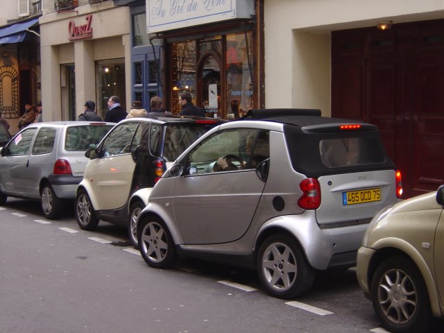 Two smart cars in the space of a regular car