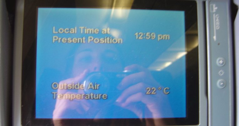 Local time 12:59 pm, outside temperature 22 degrees Celsius