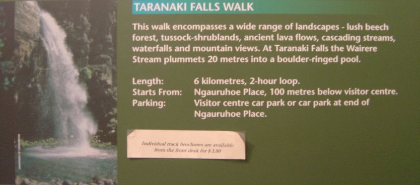 My goal for the day: take the Taranaki Falls walk