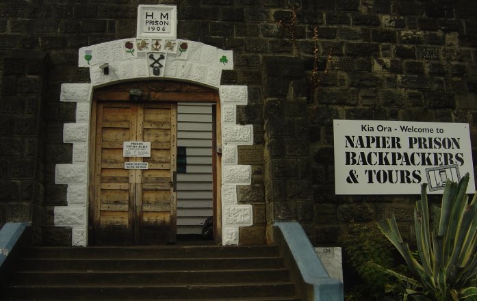 Entrance of Napier Prison Backpackers
