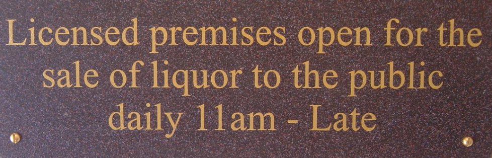 Open for the sale of liquor until "Late"