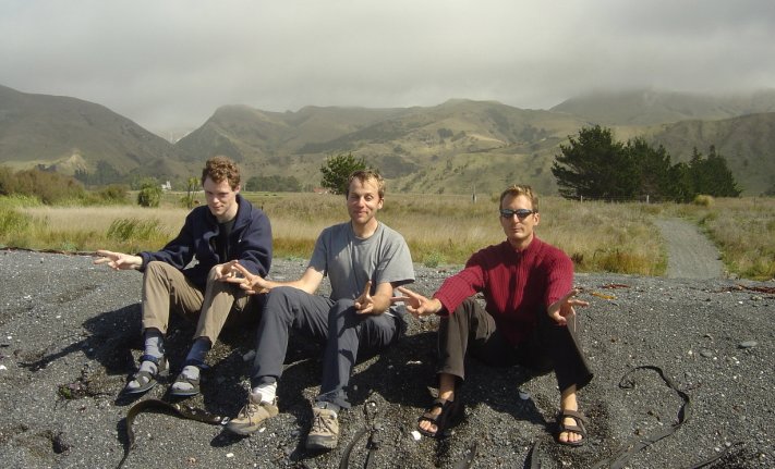 At the beach, Joel, Nico and Fabrice