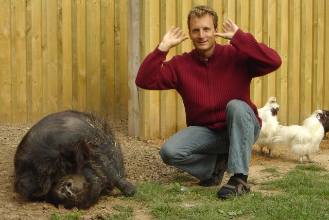 Monster pig, Fabrice, chickens