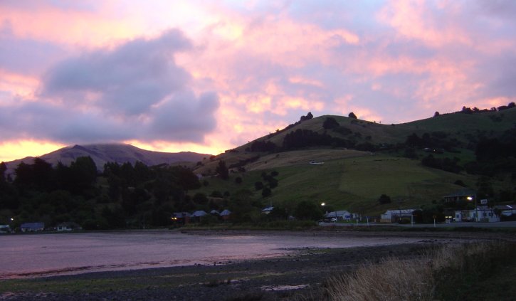 Sunset near Akaroa