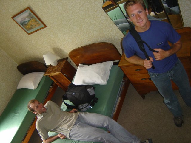 Christchurch backpackers: our room, Nico and Fabrice