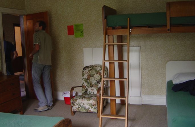Christchurch backpackers, Nico in our room