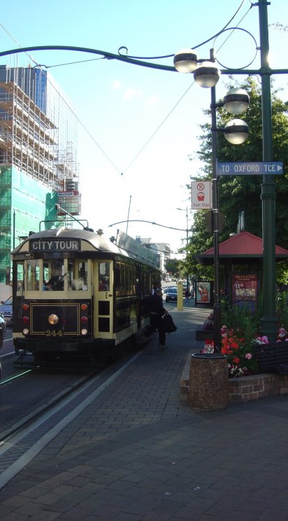 Tramway for the city tour of Christchurch