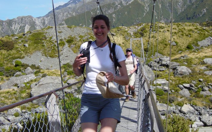 Coralie, Nicolas on a bridge