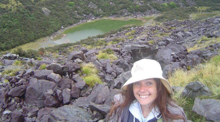 Coralie and one of the (green, I insist) blue lakes