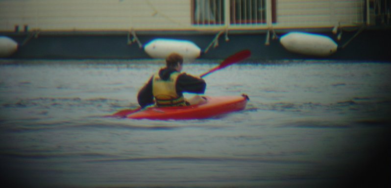 Joel in a canoe