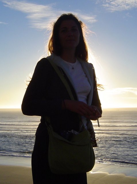 Coralie hiding the sunset