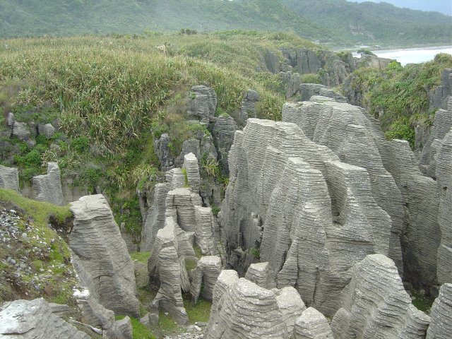 Pancake rocks at Punakaiki