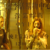 Nico and I in the reflection of a brass plate