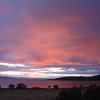 Pink and indigo sky at sunset