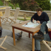 On the terrace: Nico, Joel and Fabrice, planning slowly for the day