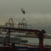 Chopper over Lyttleton harbour