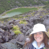 Coralie and one of the (green, I insist) blue lakes