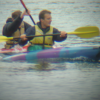 Joel and Fabrice in a canoe