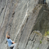 Nico rock climbing