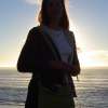 Coralie hiding the sunset