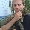 Nico found a kitty cat that is happy in his arms