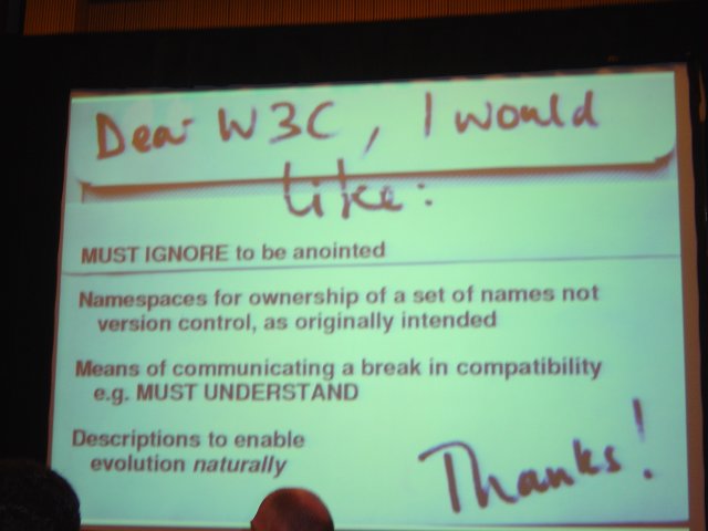 One of the slides of Paul Downey, Hyatt Harborside, Boston