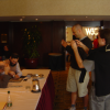 Henry Thomson and Ralph Swick playing with a borken laptop, Dean Jackson and Yves Lafon taking pictures, Hyatt Harborside, Boston