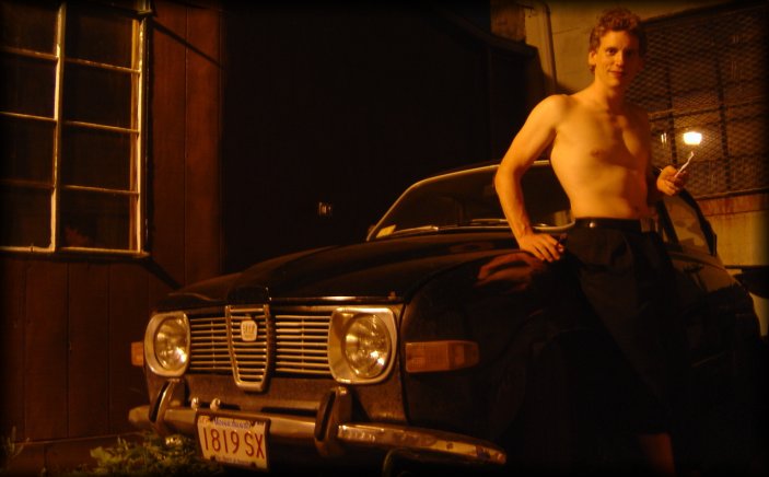 ericP leaning on the Saab 96