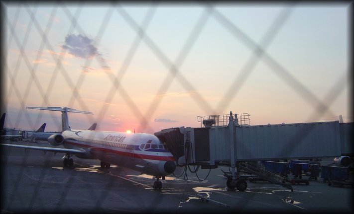 Sunrise at Logan airport, MA