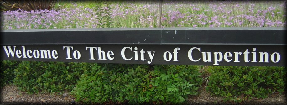 "Welcome to the City of Cupertino" 