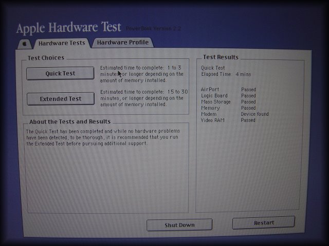 The Quick Test has been completed and no hardware problems have been detected. Let's be thorough...