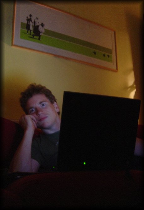 ericP looking at me behind his screen