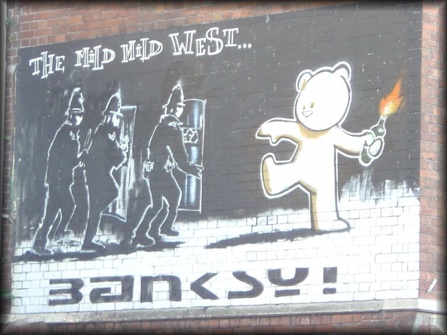 Banksy's Mild Mild West graffiti