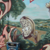 The wall next to Herbert's bakery in Montpelier. This is a seriously mean looking gingerbread man they have.