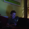 ericP in front of his screen, looking very blue