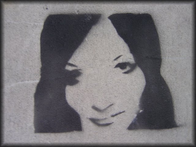 Stencil: woman's face