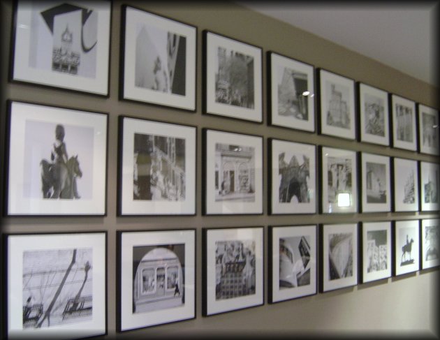 Photographs on a wall inside the Radisson SAS on the Royal Mile
