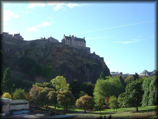 Edinburgh Castle above Princes Street Gardens, Ross open air theatre
