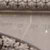 "There is no time" written on the wall of a church