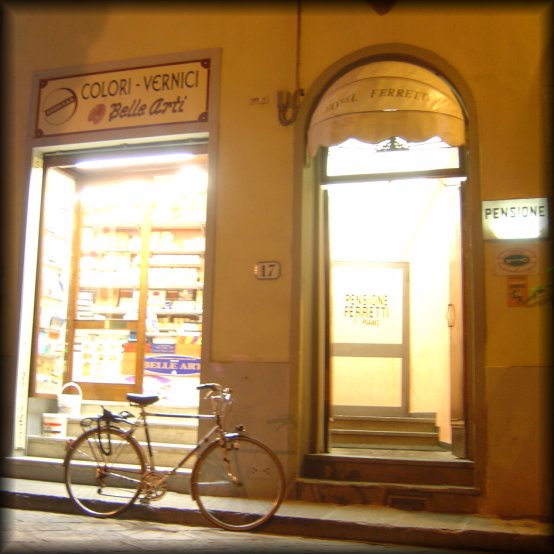 Bicycle next to our hotel, Pensione Ferretti, Firenze