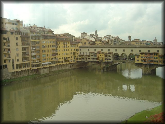 From Galeria degli Uffizi, view on the Ponte Vecchio over the Arno, Firenze