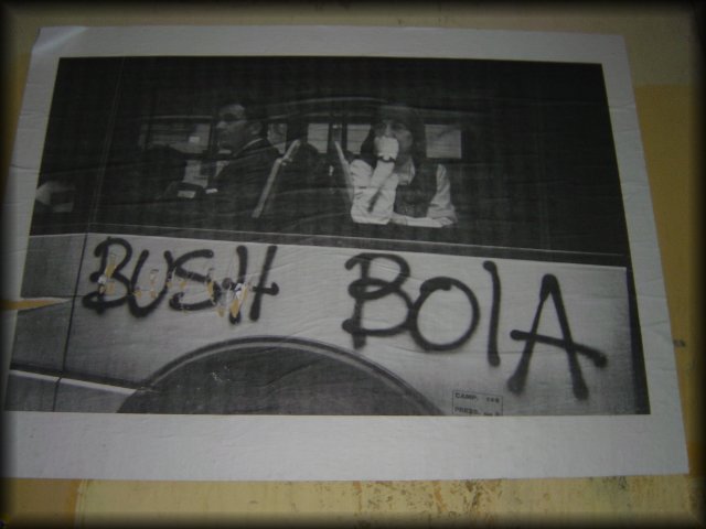 Black and white poster on the wall of a street, Firenze