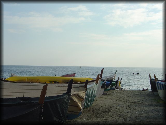 Baots, beach, sea, Monterosso al Mare, one of the cinque terre
