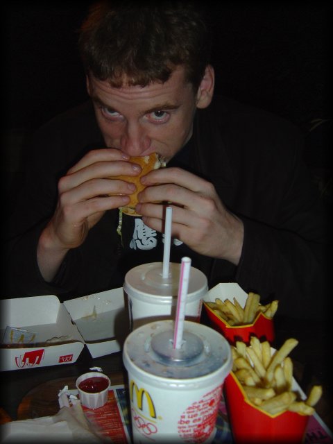 ericP eating Mac Donald's food... in Monaco!