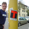 ericP next to a post, "Timezone" sticker