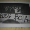 Black and white poster on the wall of a street, Firenze