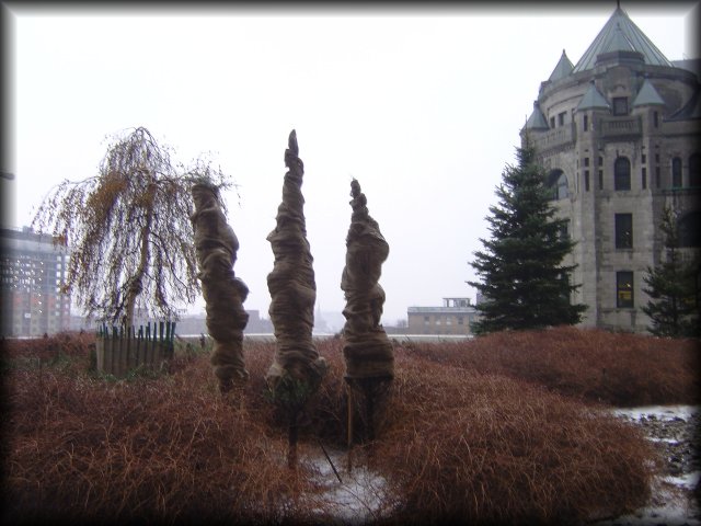 On the terrace of the Marriott there was a funny garden
